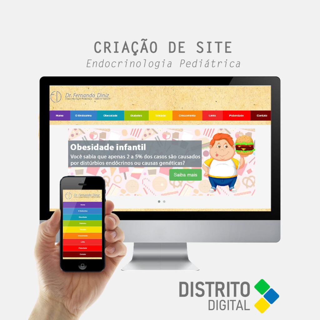 Criação de Site para médico Endócrino Pediatra Dr Fernando Diniz