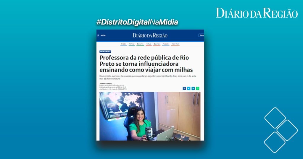 Matéria no jornal Diário da Região sobre Influenciador - Distrito Digital