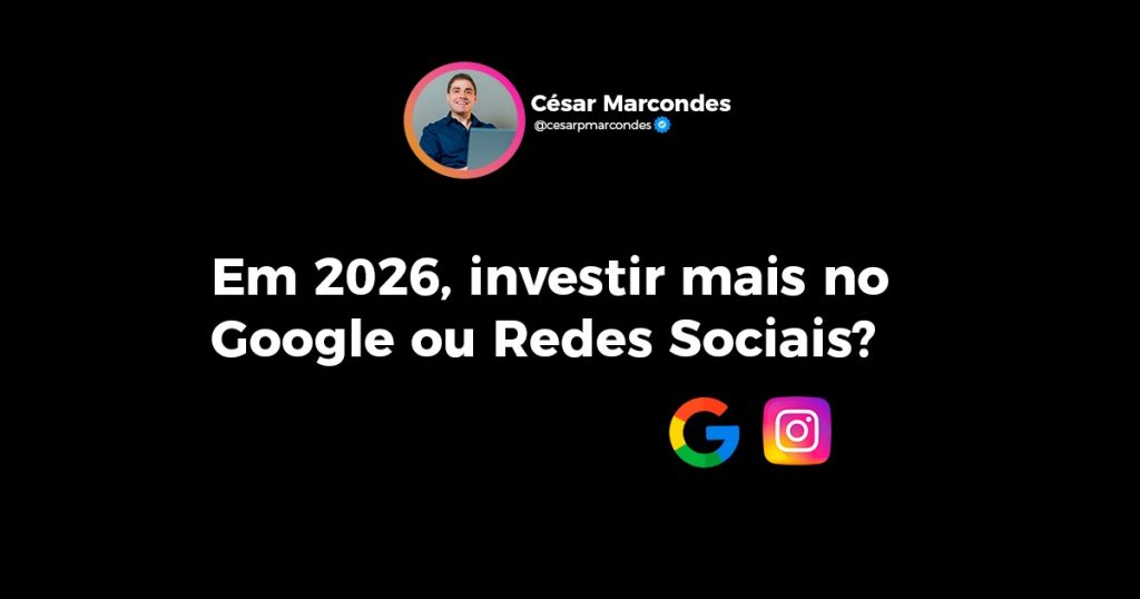 Investir mais no Google ou Redes Sociais em 2026
